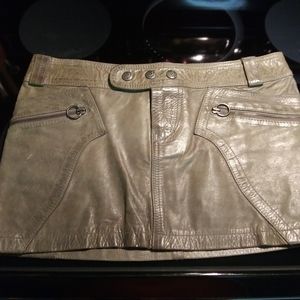 Diesel green leather mini skirt. Sz-28